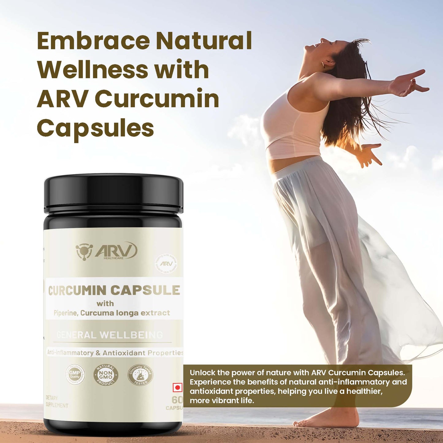ARV  CURCUMINE WITH PIPERINE  (60 CAPS.)
