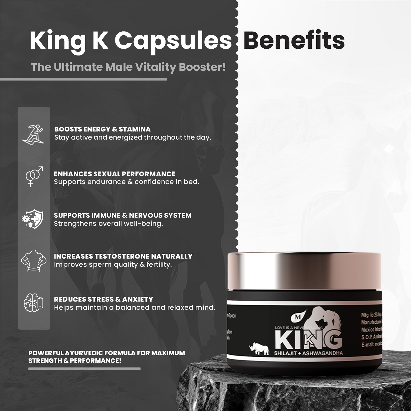 KING K SHILAJIT+ASHWAGANDHA  Resin (30 GRAM)