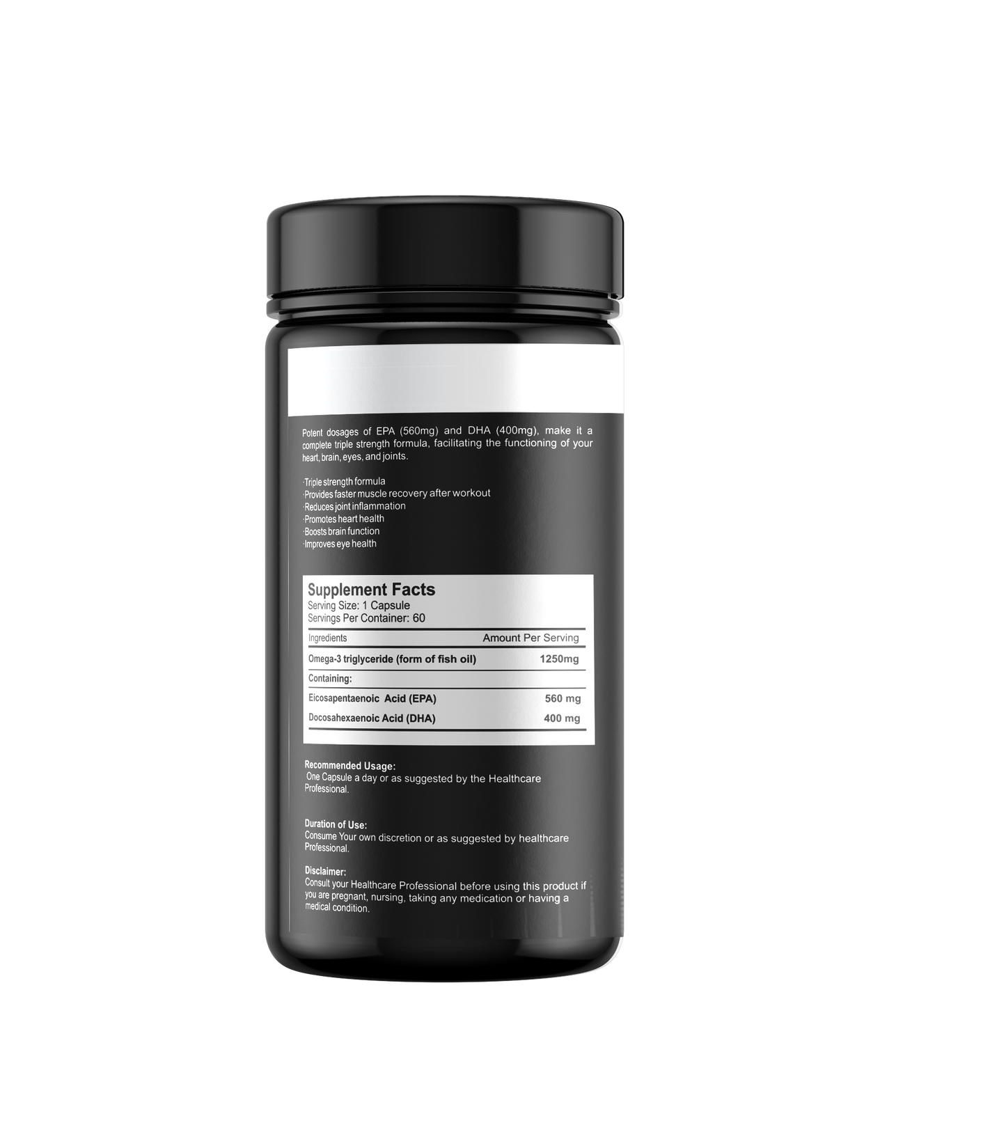 Omega-3 Triple Strength Formula: Ultimate Support for Heart, Brain, Eyes & Joints (60 CAPS)