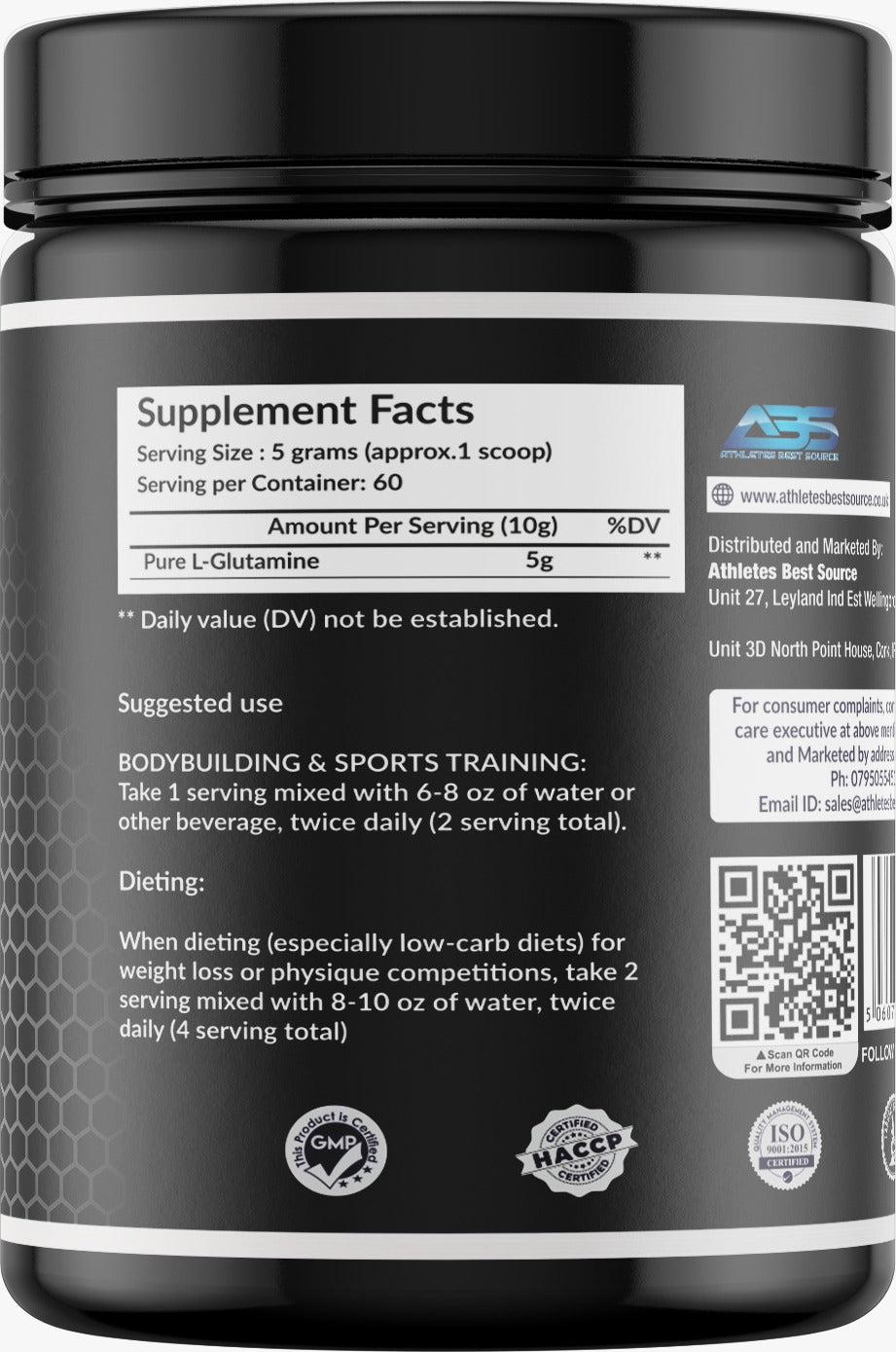 ABS Pure L-Glutamine: Premium Recovery & Muscle Support Supplement (300 GRAM)